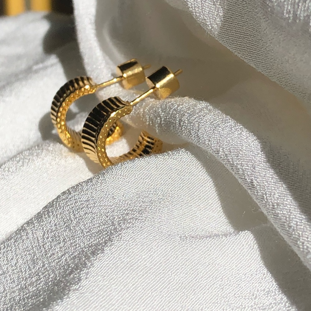 Textured Gold Hoop Earrings
